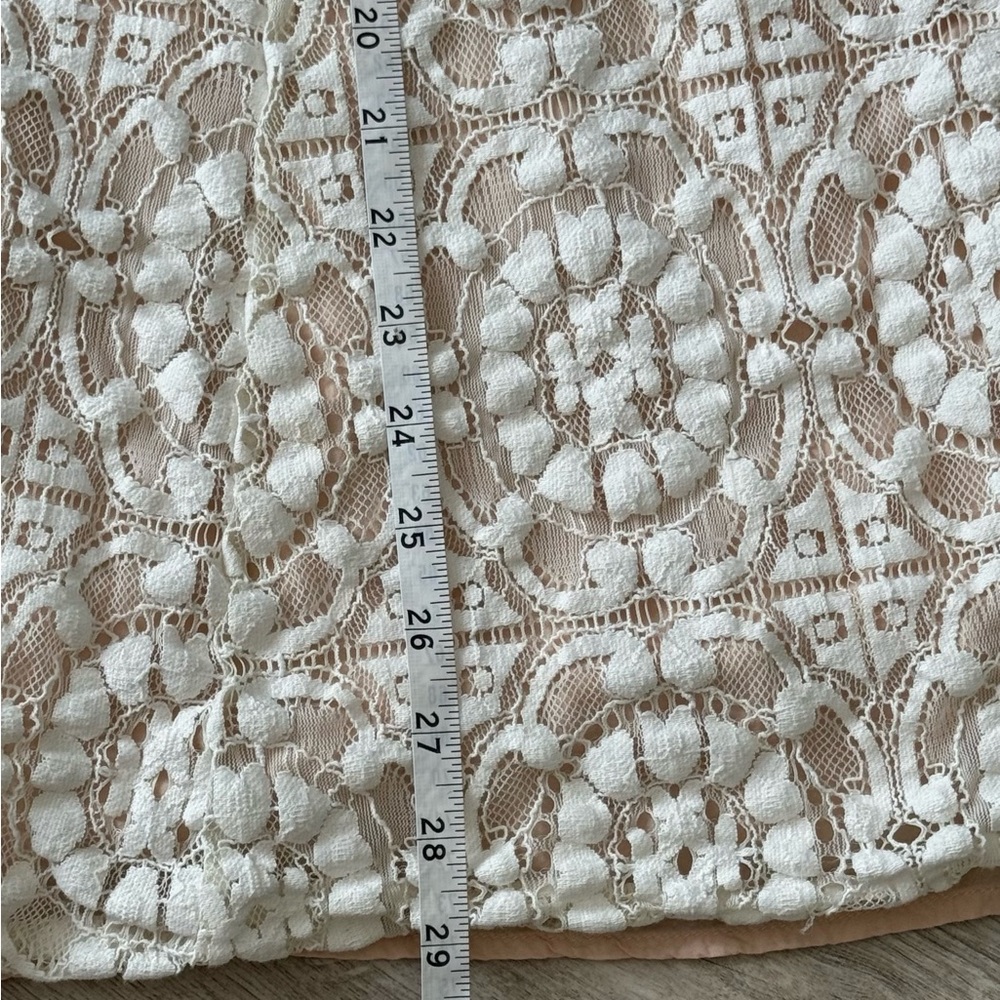 Free People Women's Cream Crochet Overlay Mini Summer Dress - Size Small. EUC - Picture 12 of 14